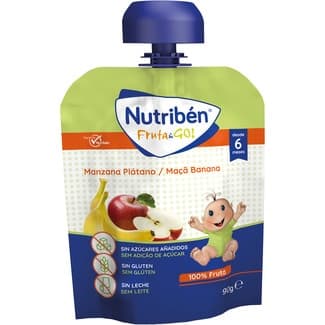 Fruta & Go Bolsita de Manzana y Plátano sin Gluten desde 6 Meses Nutriben