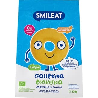 Galletas Ecológicas de Espelta y Fruta con Zumo de Manzana sin Azúcares Añadidos con Aceite de Oliva Virgen y sin Aceite de Palma Smileat