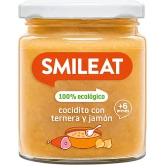 Tarrito de Cocidito con Jamón y Ternera 100% Ecológico sin Gluten desde 6 Meses Smileat