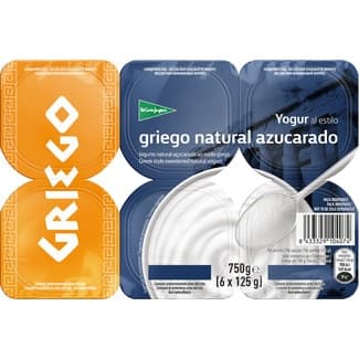Yogur al Estilo Griego Natural Azucarado Pack 6 el Corte Ingles