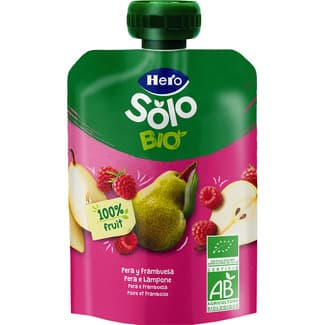 Bolsita de Pera y Frambuesa Ecológica sin Gluten desde 4 Meses Hero Solo
