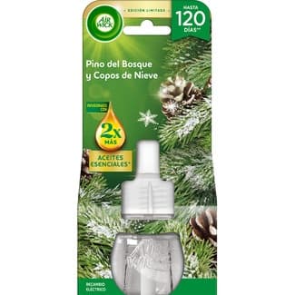 Ambientador Eléctrico Difusor Inteligente Pino del Bosque y Copos de Nieve con Aceites Esenciales AIR Wick 1 Unidad