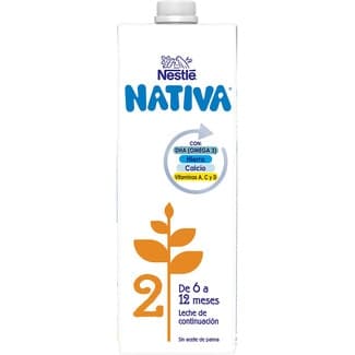 2 Leche de Continuación de 6 a 12 Meses sin Aceite de Palma Nestle Nativa