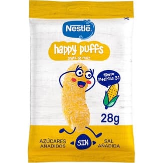 Happy Puffs Snacks de Maíz sin Sal y sin Azúcares Añadidos Nestle