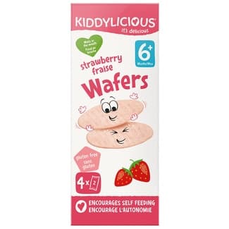 Wafers con Sabor a Fresa sin Gluten desde 6 Meses 4 Bolsitas de 4g Kiddylicious