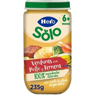 Tarrito de Verduritas con Pollo y Ternera sin Gluten desde 6 Meses Hero Solo