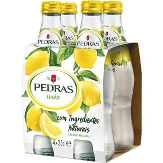 Agua Mineral Natural con Gas Sabor Limón Pack 4  Pedras 25 CL