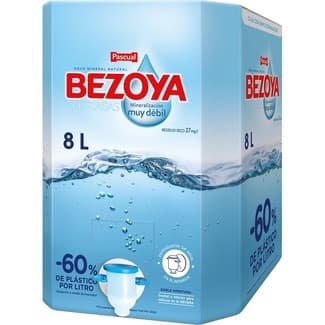 Agua Mineral Natural de Mineralización Muy Débil Bag In Box con Dispensador de Agua en el Interior Bezoya 8 L