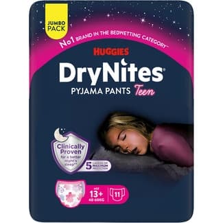 Braguitas de Noche Absorbentes para Niñas +13 Años 48-60 Kg Huggies DRY Nites
