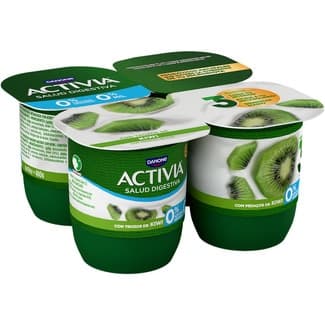 Zero Bífidus con Trozos de Kiwi Desnatado 0% M.g. 0% Azúcares Añadidos Pack 4 Danone Activia