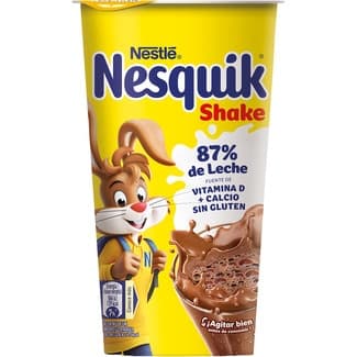 Shake Batido de Chocolate 86% de Leche Vitamina D y Calcio sin Gluten Nestle Nesquik