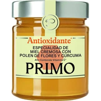 Antioxidante Especialidad de Miel Cremosa con Polen de Flores y Cúrcuma Primo