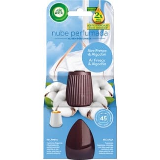 Ambientador Automático Difusor Nube Perfumada Aire Fresco & Algodón con Aceites Esenciales Recambio AIR Wick