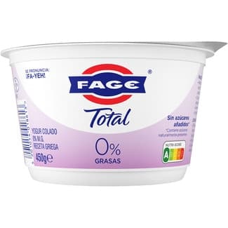 Total Yogur Griego Natural Desnatado 0% M.g. sin Azúcares Añadidos Fage