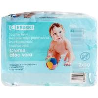 Toallitas de Bebé con Aloe Vera Eroski, Paquete 160 Uds