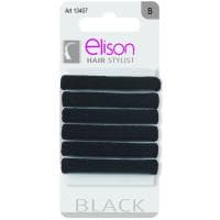 6 Elasticos Medianos Clásicos Negro Elison, Pack 1 Ud.