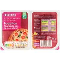 Taquitos de Bacón Ahumado con Humo Natural Eroski, Pack 2x100 G