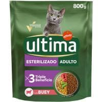 Alimento de Buey Gato Esterilizado Ultima, Paquete 800 G