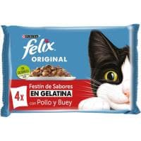 Selección de Carnes en Gelatina Félix Original, Pack 4x85 G