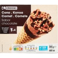 Cono Grande de Chocolate Eroski, Pack 4x120 Ml