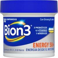 Vitamina A,b12,c,d & Hierro Energy50+ Bion3, Bote 30 Comprimidos