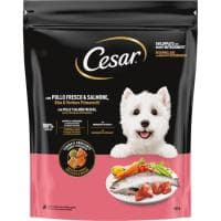 Alimento de Pollo, Salmón y Verdura para Perro César, Saco 800 G