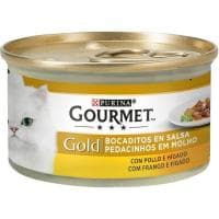 Alimento de Hígado-pollo Friskies Gourmet Gold, Lata 85 G