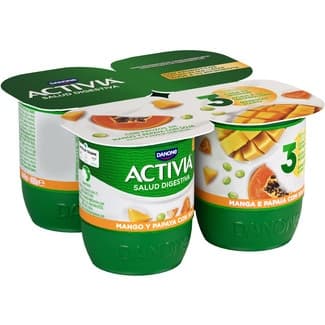 Bífidus de Frutas Mango, Papaya y Soja Pack 4 Danone Activia