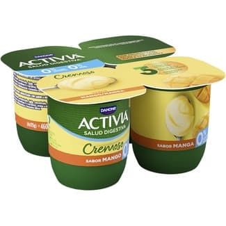 Bífidus Cremoso Sabor Mango Desnatado 0% M.g. 0% Azúcares Añadidos Pack 4 Danone Activia