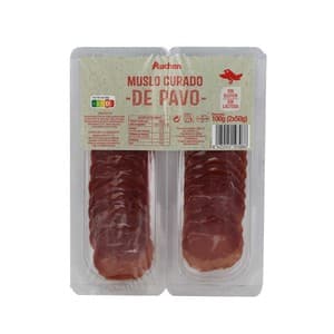 Auchan Lomo de Pavo Elaborado a Base de Muslo de Pavo Curado 100 G. Producto Alcampo