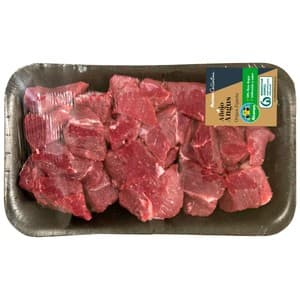 Alcampo Cultivamos LO Bueno Bandeja de Carne para Guisar de Añojo Angus de Origen Nacional, Cortada en Tacos 337.5 G