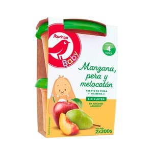 Alcampo Baby Tarritos de Frutas (manzana, Pera y Melocotón), a Partir de 4 Meses 2 X 200 G. 400 G