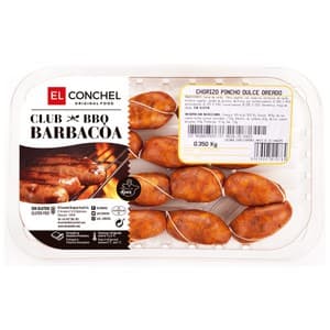 Bandeja con Chorizos de Pincho, Dulce y Oreados, sin Gluten y Especiales para Barbacoa el Conchel 350 G