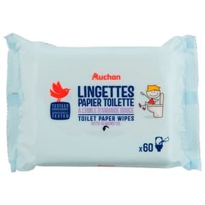 Producto Alcampo Toallitas de Papel Higiénico para Wc, con Aceite de Almendra 60 Uds.