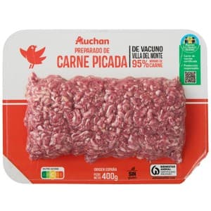 Alcampo Cultivamos LO Bueno Preparado de Carne Picada de Vacuno Villa del Monte 400 G.