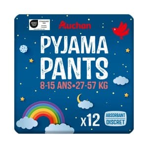 Producto Alcampo Pañales de Noche Talla 8 Unisex (27-57 Kg) 12 Ud