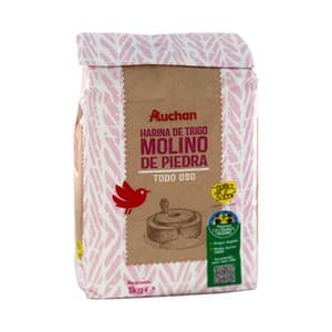 Alcampo Cultivamos LO Bueno Harina de Trigo para Cualquier Uso Hecha en Molino de Piedra 1 Kg. 1000 G