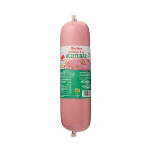 Auchan Mortadela con Aceitunas Elaborada sin Gluten y sin Lactosa 800 G Producto Alcampo.