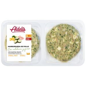 Aldelís Hamburguesas de Pollo con Calabacín, Espinacas y Queso 4 X 80 G. 320 G
