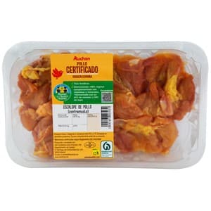 Alcampo Cultivamos LO Bueno Escalopes de Pollo Certificado (contramuslo Deshuesado) Bandeja. 300 G