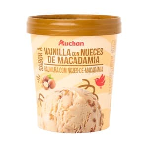 Auchan Tarrina de Helado de Vainilla de Macadamia 500 Ml. 350 G. Producto Alcampo.