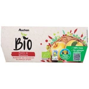Alcampo Cultivamos LO Bueno Ecológico Compota de Manzana Ecológica Pack de 4 Uds. X 100 G. 400 G