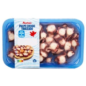 Auchan Pulpo Cocido Troceado 250 G. Producto Alcampo