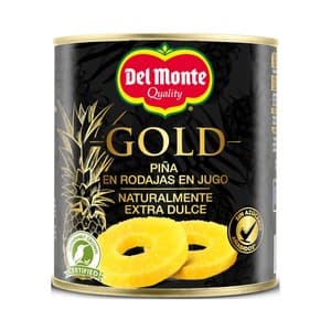 DEL Monte Gold Piña en Su Jugo Cortada en Rodajas 510 G.
