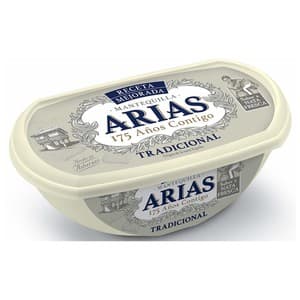 Arias Tarrina de Mantequilla Tradicional sin Sal Arias 235 G. 250 G