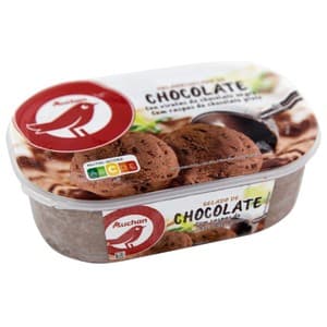 Auchan Tarrina de Helado de Chocolate con Virutas de Chocolate 1 L. Producto Alcampo 1000 ML