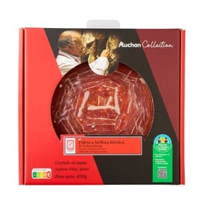 Alcampo Cultivamos LO Bueno Paleta de Bellota Ibérica (50% Raza Ibérica) Cortada en Tapas 4 Sobres de 100 G. 400 G