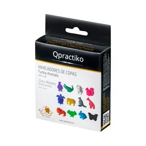 Pack de 12 Marcadores de Silicona con Forma de Animales para Copas, Qpractiko.