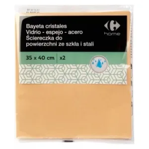2 Bayetas de Cristales  Carrefour   - Beige