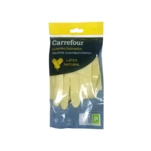 2 Guantes Satinados de Látex Carrefour  P - Amarillo